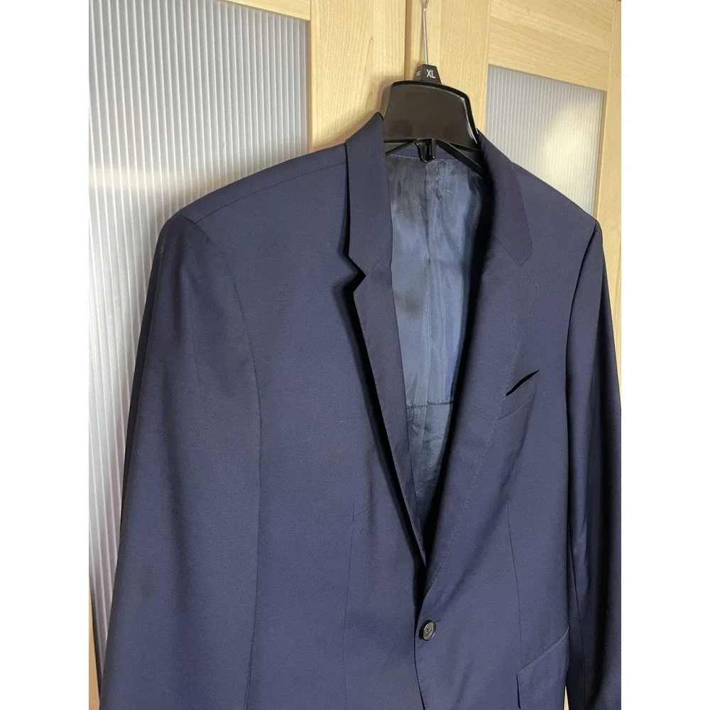 Hugo Boss Blazer Mens 42R Navy Blue Italy Reda Super 110 Virgin Wool Suit Jacket